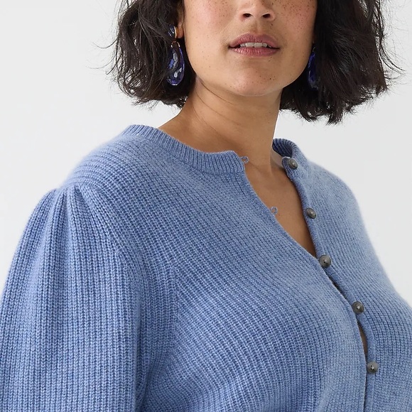 NWT J.Crew Cashmere puff-sleeve cardigan sweater
Item BJ577 - Picture 3 of 5